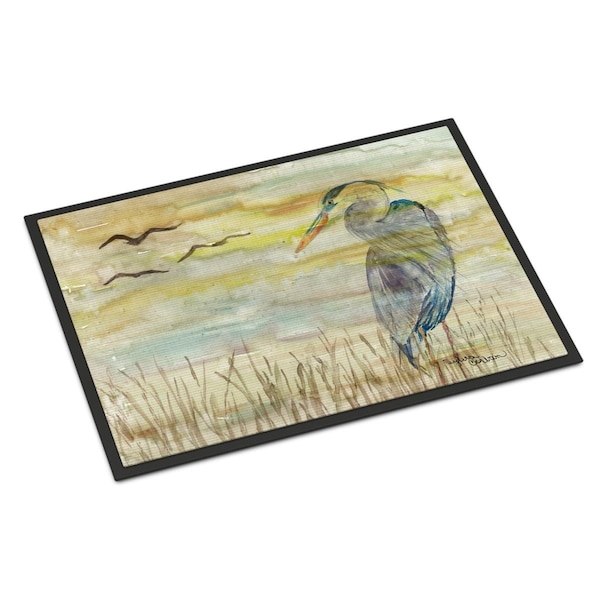 Carolines Treasures 18 x 27 in. Blue Heron Yellow Sky Indoor or Outdoor Mat SC2020MAT - main